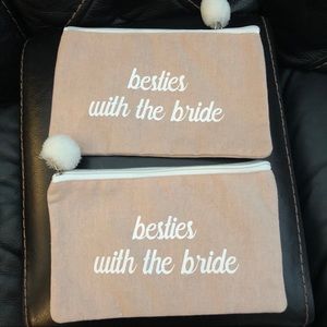 Two zipper make up bags bridesmaids gifts blush